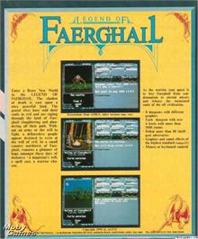 Box back cover for Legend Of Faerghail on the Microsoft DOS.