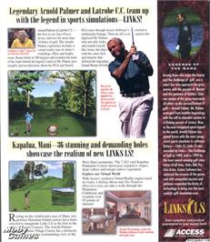 Box back cover for Links LS - Legends in Sports - 1997 Edition on the Microsoft DOS.