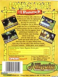 Box back cover for Livingstone I Presume? on the Microsoft DOS.