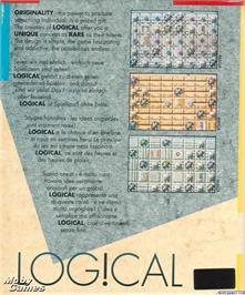 Box back cover for Log!cal on the Microsoft DOS.