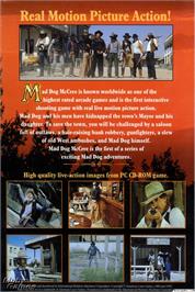 Box back cover for Mad Dog Mccree on the Microsoft DOS.