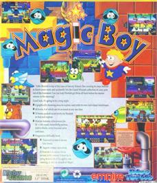 Box back cover for Magic Boy on the Microsoft DOS.