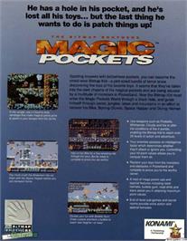 Box back cover for Magic Pockets on the Microsoft DOS.
