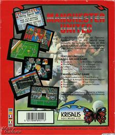 Box back cover for Manchester United on the Microsoft DOS.