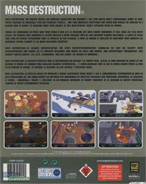 Box back cover for Mass Destruction on the Microsoft DOS.