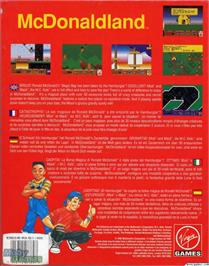 Box back cover for McDonaldland on the Microsoft DOS.