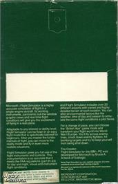 Box back cover for Microsoft Flight Simulator 2.0 on the Microsoft DOS.