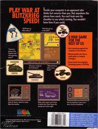 Box back cover for Modem Wars on the Microsoft DOS.