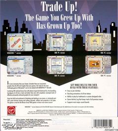 Box back cover for Monopoly Deluxe on the Microsoft DOS.