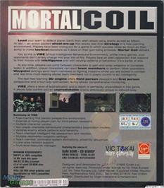 Box back cover for Mortal Coil on the Microsoft DOS.