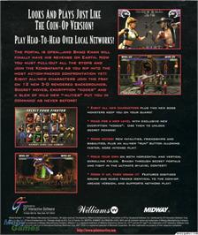 Box back cover for Mortal Kombat 3 on the Microsoft DOS.