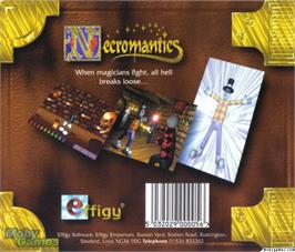 Box back cover for Necromantics on the Microsoft DOS.