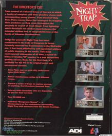 Box back cover for Night Trap on the Microsoft DOS.