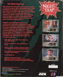 Box back cover for Night Trap - The Director's Cut on the Microsoft DOS.