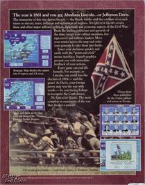 Box back cover for No Greater Glory - The American Civil War on the Microsoft DOS.