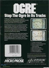 Box back cover for Ogre on the Microsoft DOS.