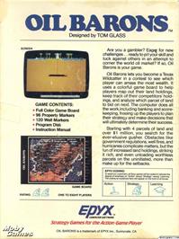 Box back cover for Oil Barons (1992) on the Microsoft DOS.