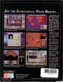 Box back cover for Oil Imperium on the Microsoft DOS.