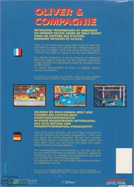 Box back cover for Oliver & Company on the Microsoft DOS.