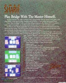 Box back cover for Omar Sharif on Bridge on the Microsoft DOS.
