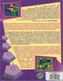 Box back cover for One Step Beyond on the Microsoft DOS.