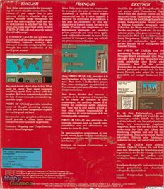 Box back cover for Ports of Call on the Microsoft DOS.