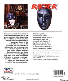 Box back cover for Racter on the Microsoft DOS.