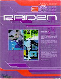 Box back cover for Raiden on the Microsoft DOS.