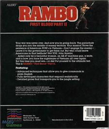 Box back cover for Rambo - First Blood Part 2 on the Microsoft DOS.