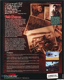 Box back cover for Red Baron on the Microsoft DOS.