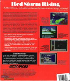Box back cover for Red Storm Rising on the Microsoft DOS.