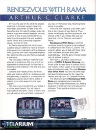 Box back cover for Rendezvous With Rama on the Microsoft DOS.