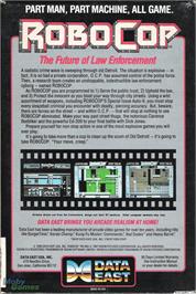 Box back cover for Robocop (Astros) on the Microsoft DOS.