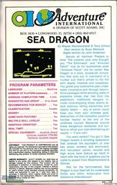 Box back cover for Sea Dragon on the Microsoft DOS.