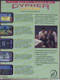 Box back cover for Secret Codes of C.Y.P.H.E.R., The - Operation Wildlife on the Microsoft DOS.