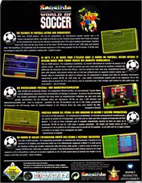 Box back cover for Sensible World of Soccer on the Microsoft DOS.