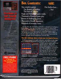 Box back cover for Shadow of Yserbius, The on the Microsoft DOS.