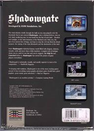 Box back cover for Shadowgate on the Microsoft DOS.