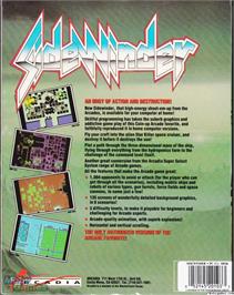 Box back cover for Sidewinder on the Microsoft DOS.