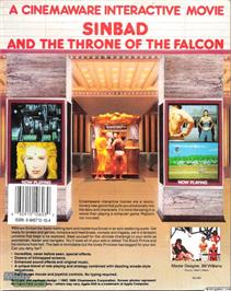 Box back cover for Sinbad And The Throne Of The Falcon on the Microsoft DOS.