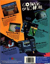 Box back cover for Skate or Die on the Microsoft DOS.
