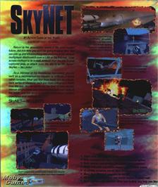 Box back cover for SkyNET on the Microsoft DOS.