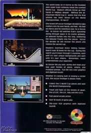 Box back cover for Soccer Kid on the Microsoft DOS.