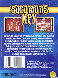 Box back cover for Solomon's Key on the Microsoft DOS.