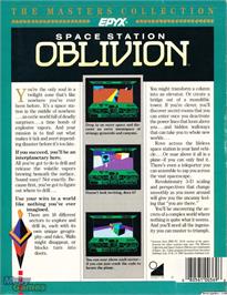 Box back cover for Space Station Oblivion on the Microsoft DOS.