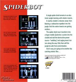 Box back cover for Spiderbot on the Microsoft DOS.