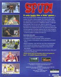 Box back cover for Spud! on the Microsoft DOS.
