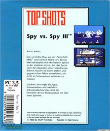 Box back cover for Spy Vs. Spy - Arctic Antics on the Microsoft DOS.