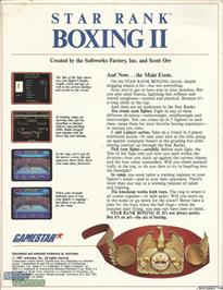 Box back cover for Star Rank Boxing 2 on the Microsoft DOS.