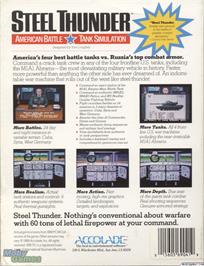 Box back cover for Steel Thunder on the Microsoft DOS.